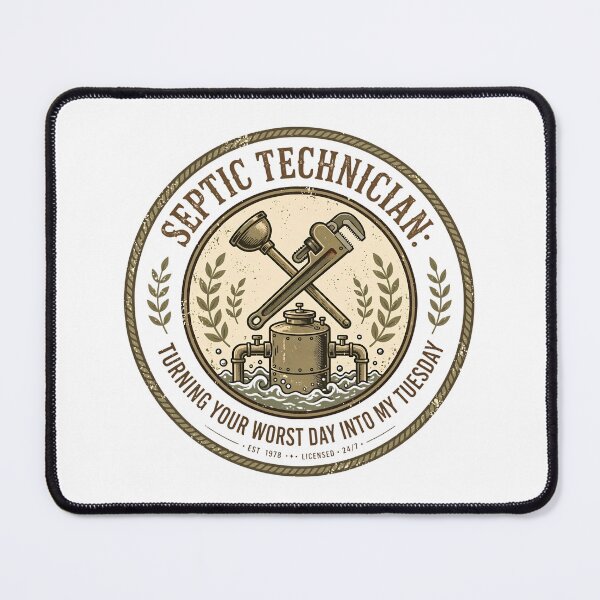 Item preview, Septic Technician Turning Your Worst Day Into My Tuesday Funny Plumber Badge Blue Collar Humor designed and sold by Neurospicy Trolls.