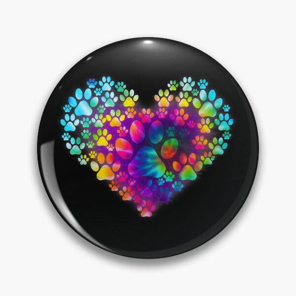 Item preview, Colorful Rainbow Paw Print Heart Art designed and sold by GiaoCalonas.