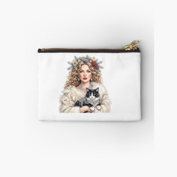 Item preview, Beautiful Winter Queen With Black Tuxedo Cat designed and sold by KLSRAJ.