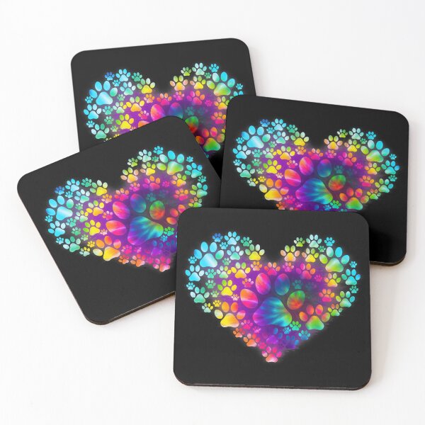 Item preview, Colorful Rainbow Paw Print Heart Art designed and sold by GiaoCalonas.