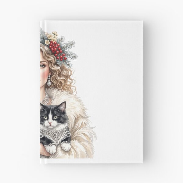 Item preview, Beautiful Winter Queen With Black Tuxedo Cat designed and sold by KLSRAJ.
