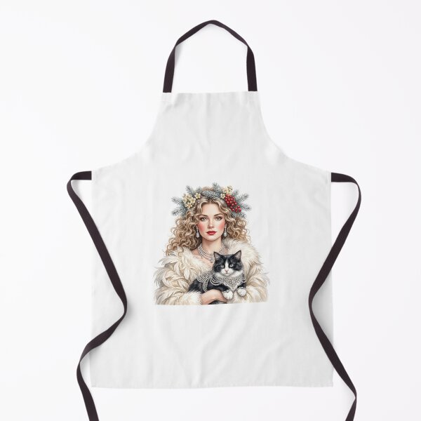 Item preview, Beautiful Winter Queen With Black Tuxedo Cat designed and sold by KLSRAJ.