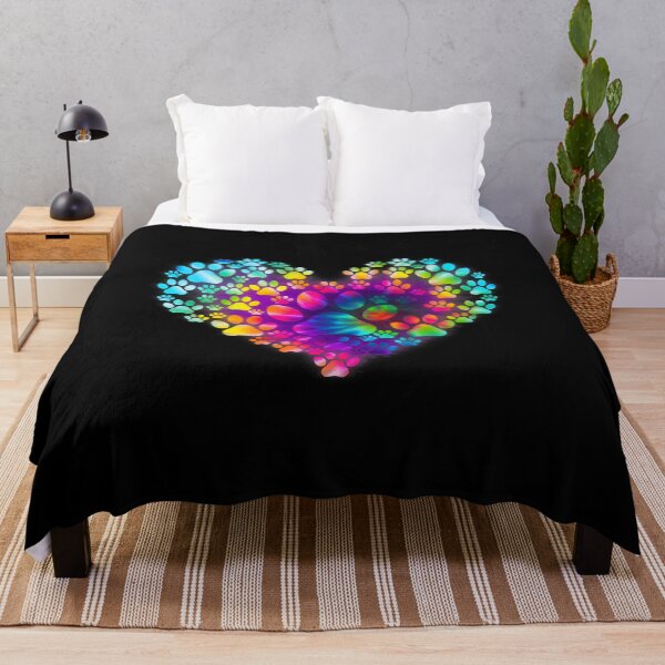 Item preview, Colorful Rainbow Paw Print Heart Art designed and sold by GiaoCalonas.