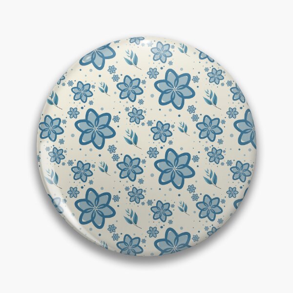 Item preview, Soft Blue Floral Bloom Pattern on Cream designed and sold by SeJaa.