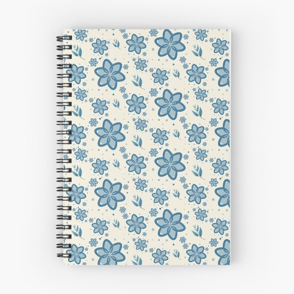 Item preview, Soft Blue Floral Bloom Pattern on Cream designed and sold by SeJaa.