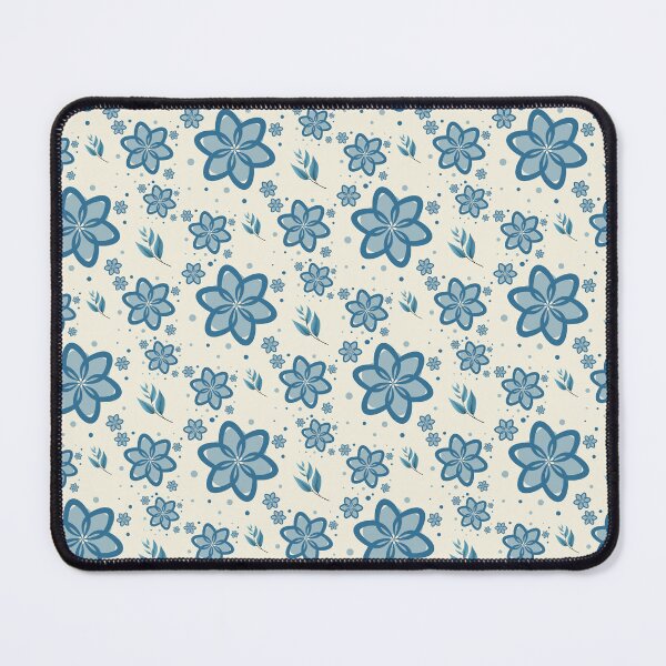 Item preview, Soft Blue Floral Bloom Pattern on Cream designed and sold by SeJaa.