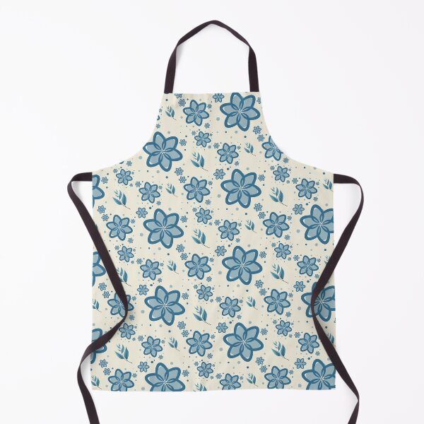 Item preview, Soft Blue Floral Bloom Pattern on Cream designed and sold by SeJaa.