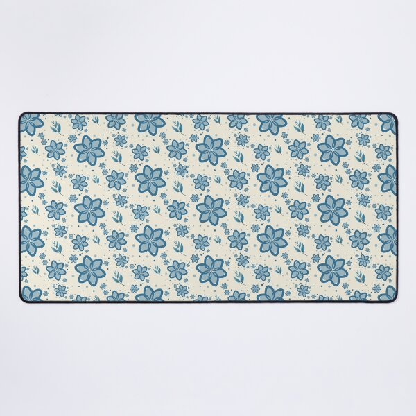 Item preview, Soft Blue Floral Bloom Pattern on Cream designed and sold by SeJaa.