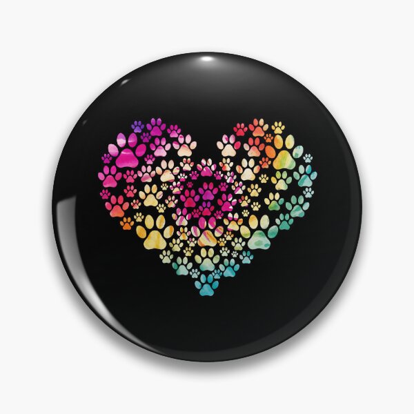 Item preview, Colorful Watercolor Paw Print Heart Art designed and sold by GiaoCalonas.