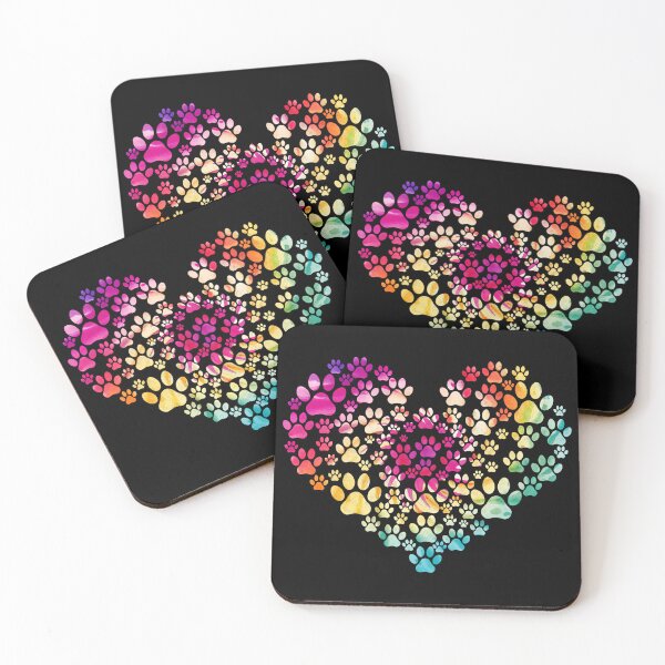 Item preview, Colorful Watercolor Paw Print Heart Art designed and sold by GiaoCalonas.