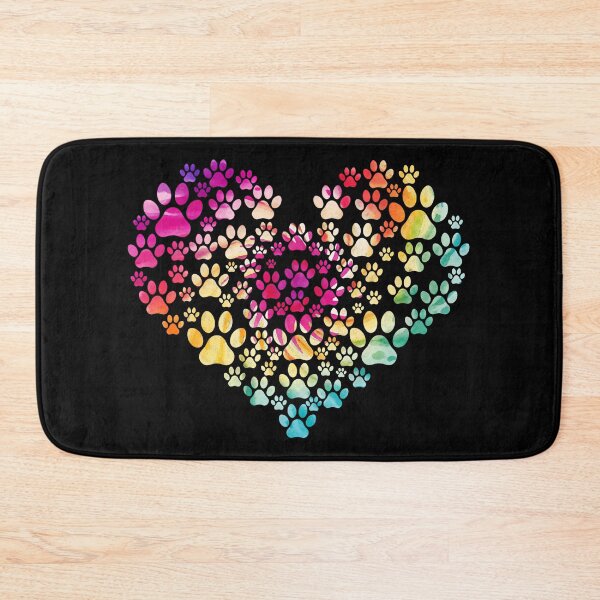 Item preview, Colorful Watercolor Paw Print Heart Art designed and sold by GiaoCalonas.