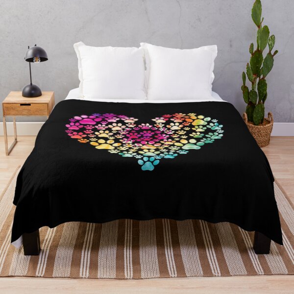 Item preview, Colorful Watercolor Paw Print Heart Art designed and sold by GiaoCalonas.