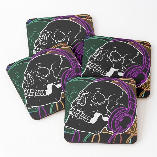 Item preview, Rainbow Skull Streamer Headphones – Glitch Alt Goth Design designed and sold by ShirtRemarks.