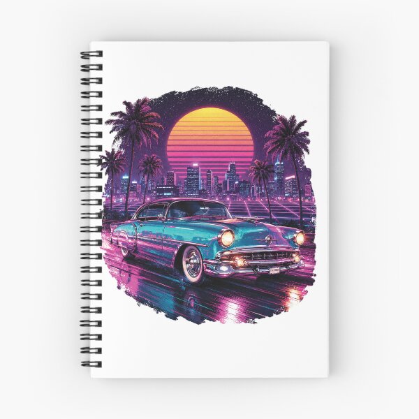 Item preview, Retro Neon Vintage Cruiser Car Synthwave Sunset | 80s Retro Classic Car T-Shirt Design designed and sold by Graphic Therapist.
