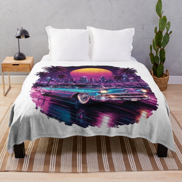 Item preview, Retro Neon Vintage Cruiser Car Synthwave Sunset | 80s Retro Classic Car T-Shirt Design designed and sold by Graphic Therapist.