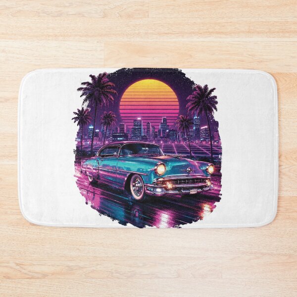 Item preview, Retro Neon Vintage Cruiser Car Synthwave Sunset | 80s Retro Classic Car T-Shirt Design designed and sold by Graphic Therapist.