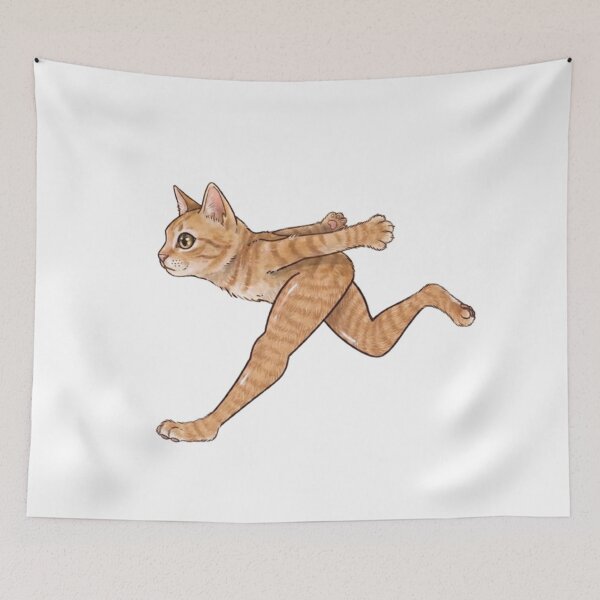 Item preview, Funny Running Cat With Human Legs Illustration designed and sold by Ahmedsyde.