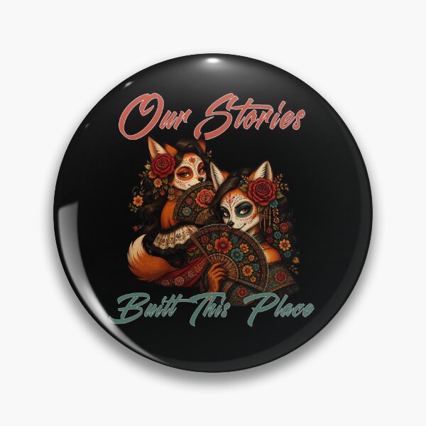 Item preview, Our Stories Built This Place - Elegant Sugar Skull Foxes designed and sold by tellia-kallisto.