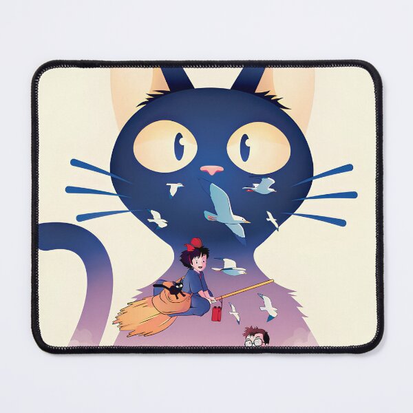 Item preview, Cute kawaii art cat girl [[kiki's]] go -%[ghiblis]%- flying aways roof designed and sold by uwwooshop.