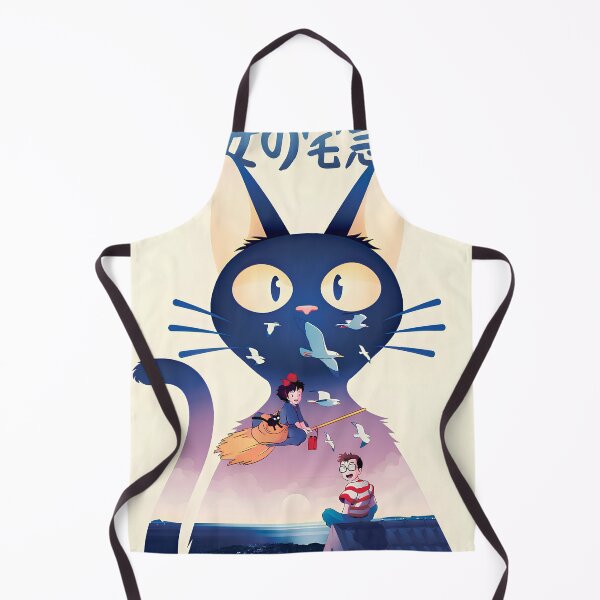 Item preview, Cute kawaii art cat girl [[kiki's]] go -%[ghiblis]%- flying aways roof designed and sold by uwwooshop.