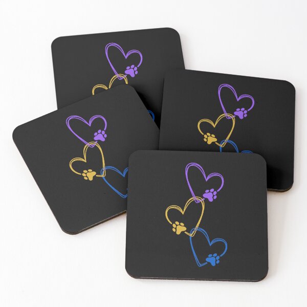 Item preview, Minimalist Triple Heart Pet Paw Print Art designed and sold by GiaoCalonas.