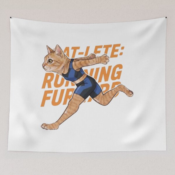 Item preview, Cat-lete Running Forward Sports Aesthetic Illustration designed and sold by Ahmedsyde.