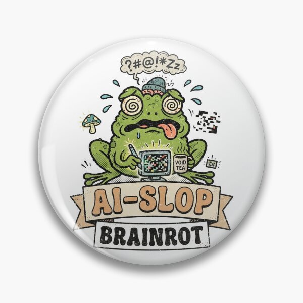 Item preview, AI Slop Brainrot Frog Funny Internet Meme Chronically Online designed and sold by Yellowriversss.