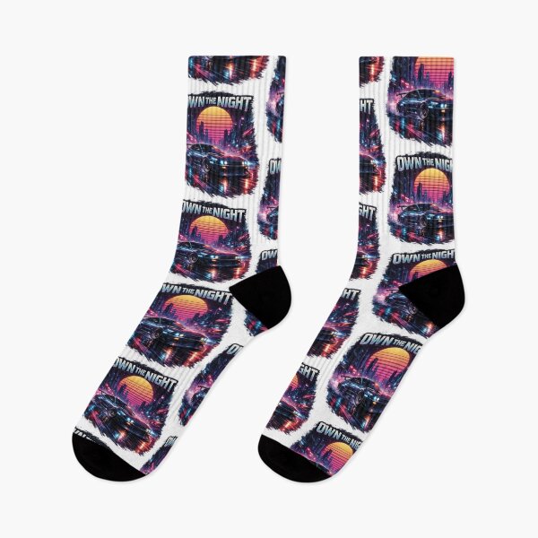 Item preview, OWN THE NIGHT Retro Midnight Street Racer | Neon Synthwave JDM Car T-Shirt Design designed and sold by Graphic Therapist.
