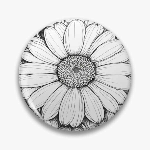 Item preview, Intricate Daisy Floral Line Art – Elegant Black and White Botanical Illustration designed and sold by Artisan Finds Online.