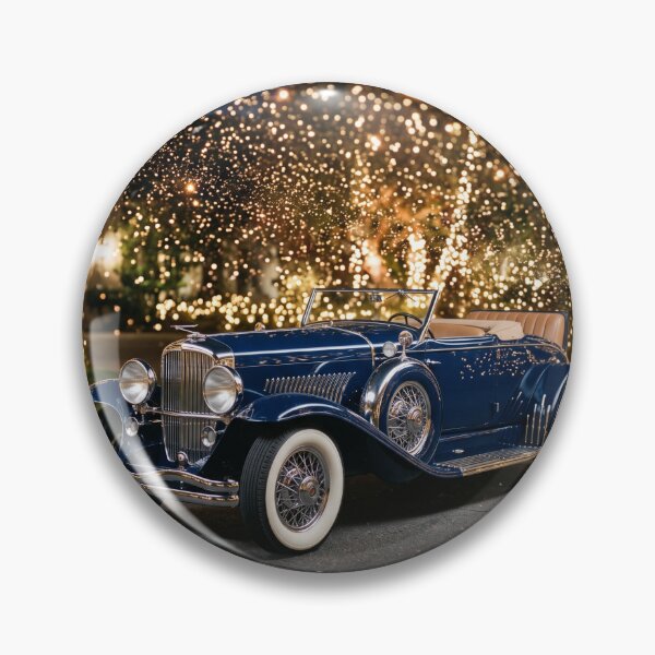 Item preview, Vintage Luxury Car in Golden Sparkle Bokeh Circle designed and sold by MottotoTech.