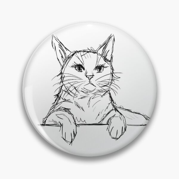 Item preview, Minimalist Cat Peeking Drawing designed and sold by JustArtSoulUK.