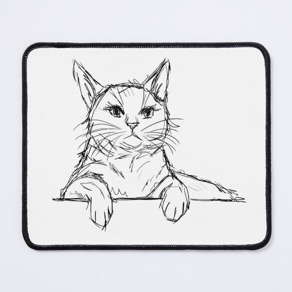 Item preview, Minimalist Cat Peeking Drawing designed and sold by JustArtSoulUK.