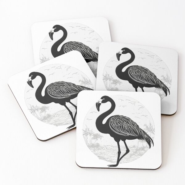 Item preview, Tropical Flamingo Silhouette – Elegant Monochrome Nature Illustration designed and sold by Artisan Finds Online.