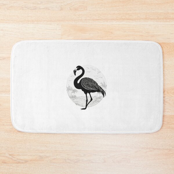 Item preview, Tropical Flamingo Silhouette – Elegant Monochrome Nature Illustration designed and sold by Artisan Finds Online.