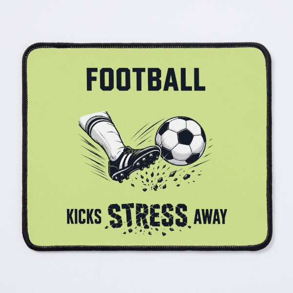 Item preview, Football Kicks Stress Away – Bold Soccer Motivation Design designed and sold by SimplyArtLab.
