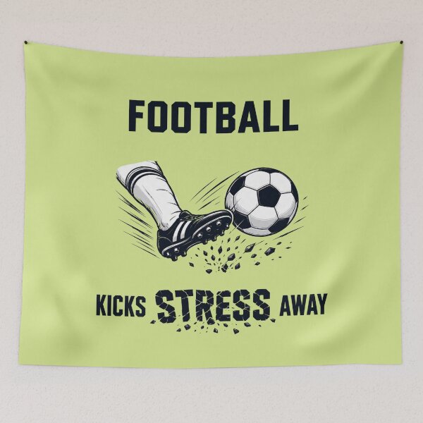 Item preview, Football Kicks Stress Away – Bold Soccer Motivation Design designed and sold by SimplyArtLab.
