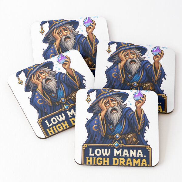Item preview, Low Mana High Drama Pixel Wizard designed and sold by MysticMemes.