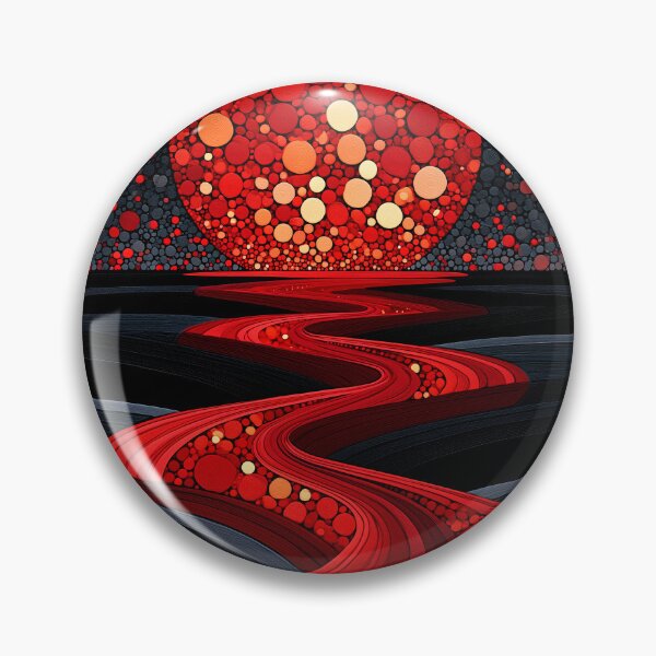 Item preview, Striking Red Moon Abstract Flowing Landscape designed and sold by colorful-white.