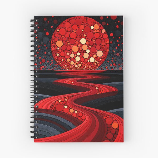 Item preview, Striking Red Moon Abstract Flowing Landscape designed and sold by colorful-white.