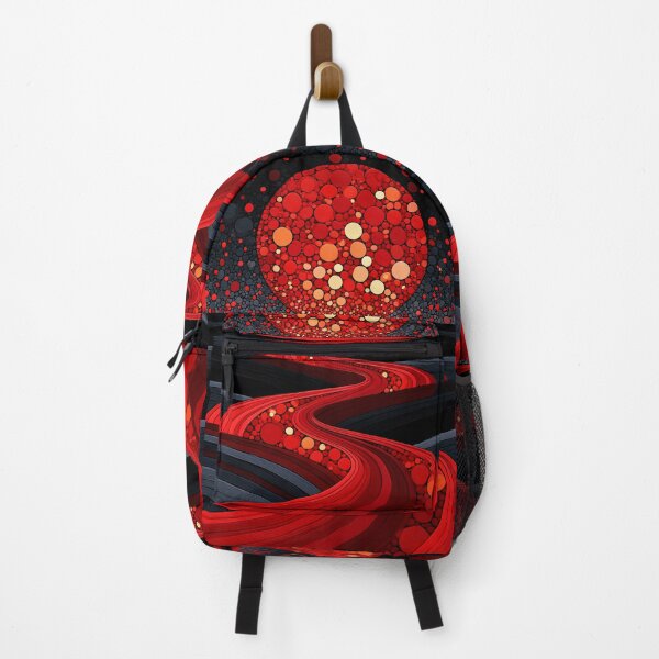 Item preview, Striking Red Moon Abstract Flowing Landscape designed and sold by colorful-white.