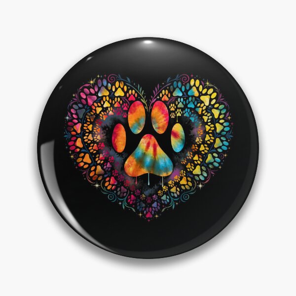 Item preview, Tie Dye Love Dog Paw Print Heart Animal Lover designed and sold by GiaoCalonas.