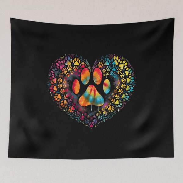 Item preview, Tie Dye Love Dog Paw Print Heart Animal Lover designed and sold by GiaoCalonas.