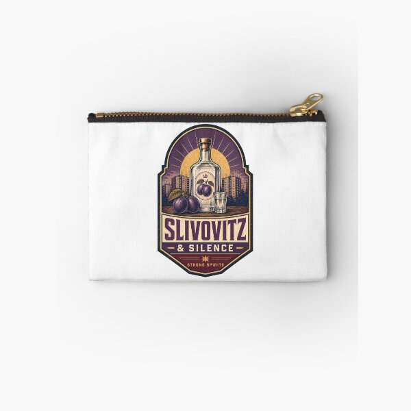 Item preview, Slivovitz and Silence Eastern European Plum Brandy Retro Badge designed and sold by Soft Panic Studio.