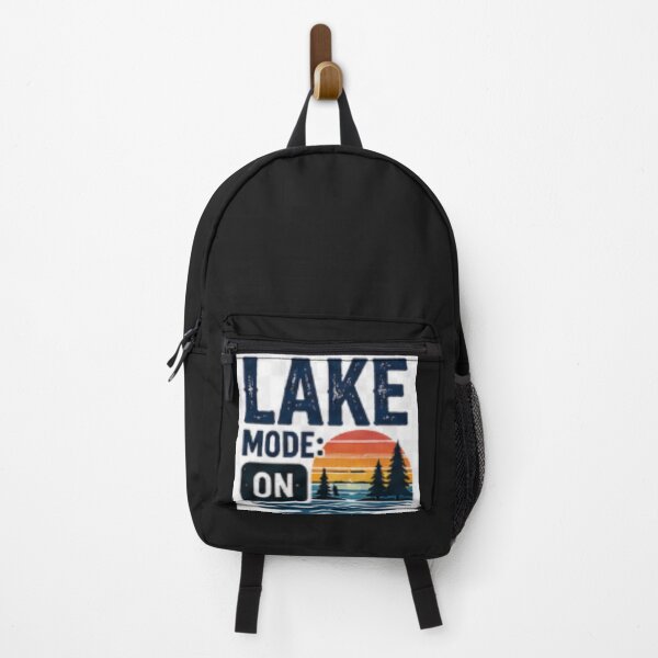 Item preview, Lake Mode: ON – Retro Sunset Lake Life Camping Nature Adventure Graphic T-Shirt designed and sold by ser-Ile.