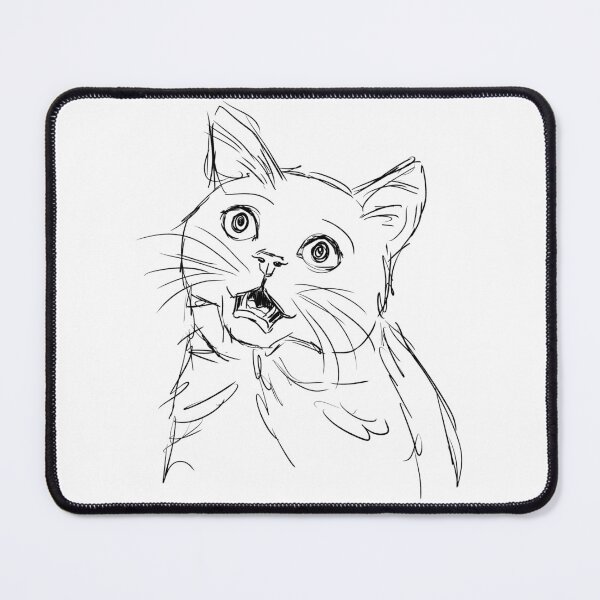 Item preview, Surprised Cat - Raw Minimalist Sketch designed and sold by JustArtSoulUK.