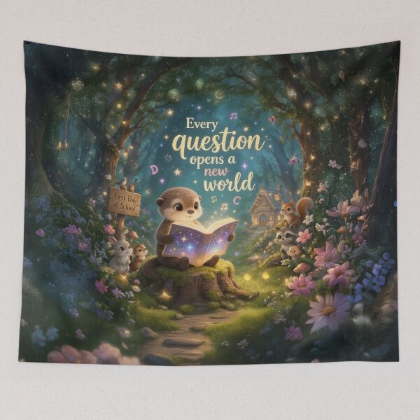 Item preview, Every Question Opens a New World – Otter Learning Milestone Art designed and sold by Wintorque.