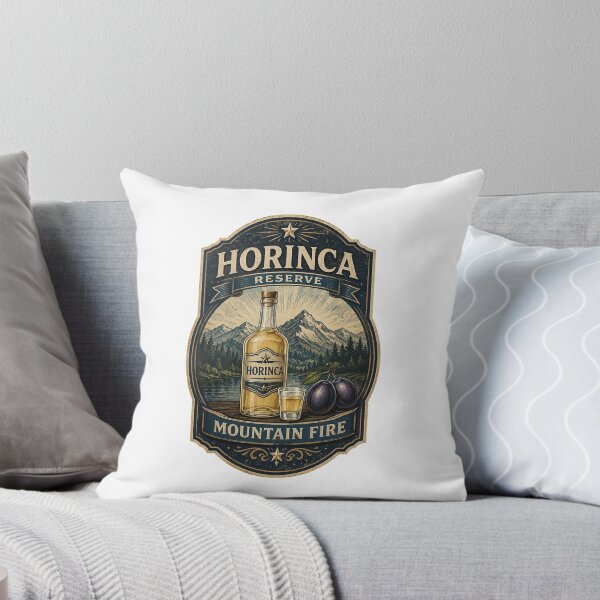 Item preview, Horinca Reserve Mountain Fire Romanian Strong Spirits Vintage Badge designed and sold by Soft Panic Studio.