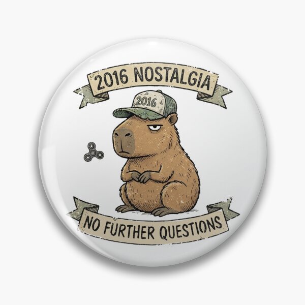 Item preview, 2016 Nostalgia No Further Questions Funny Millennial Capybara designed and sold by Yellowriversss.