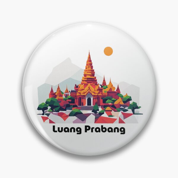 Item preview, Luang Prabang Laos Travel Poster - Abstract Buddhist Temple Art designed and sold by OzzFrequency.
