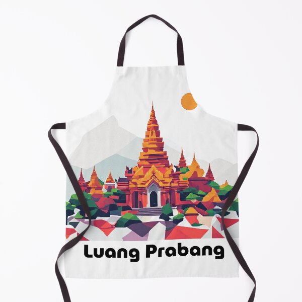 Item preview, Luang Prabang Laos Travel Poster - Abstract Buddhist Temple Art designed and sold by OzzFrequency.
